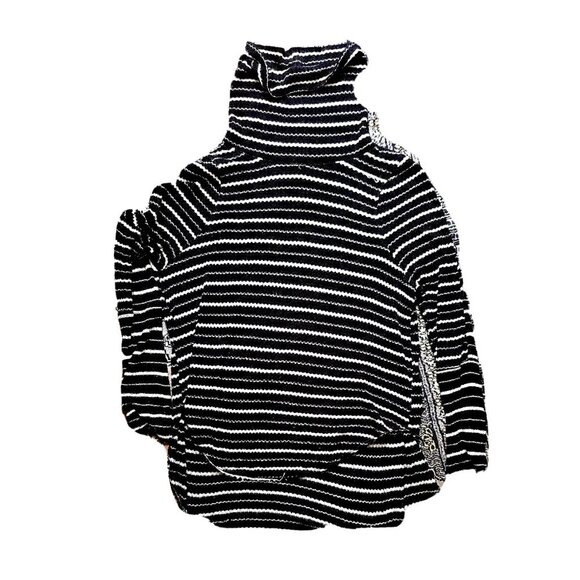 Free People We the Free Kristina Striped Drippy Waffle knit cowl Thermal Top M - Picture 13 of 14